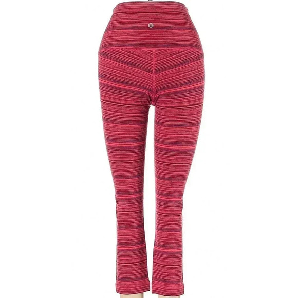 Lululemon Wunder Under Crop Boom Juice Stripe Sz 2 - Picture 3 of 5